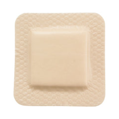 Silicone Foam Dressing with Border - Thin Lite Hydrocellular Wound Dressing, Tan Film Backing, Sterile Square (Low Exudate)