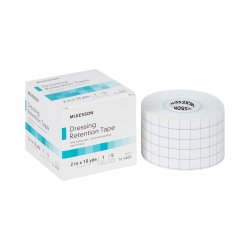 Dressing Retention Tape - Breathable Fabric with Grid Guidelines, Non-Sterile, White, Latex-Free