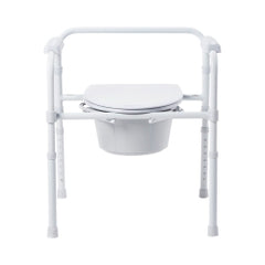 McKesson 3-in-1 Folding Commode Chair - Steel Frame, 350 lb Capacity, Adjustable Height 16-3/5" to 22-1/2"
