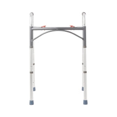 McKesson Aluminum Frame Folding Walker - Adjustable Height 25-39 Inch, 350 lbs Capacity, Latex-Free with Dual-Release Mechanism