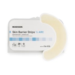 Ostomy Skin Barrier Strips - Hydrocolloid Adhesive Curved Pre-Cut Water-Resistant