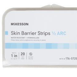 Ostomy Skin Barrier Strips - Hydrocolloid Adhesive Curved Pre-Cut Water-Resistant