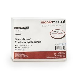 Conforming Bandage Roll 4" x 4.1 Yards - White, Non-Sterile, Stretchable Gauze