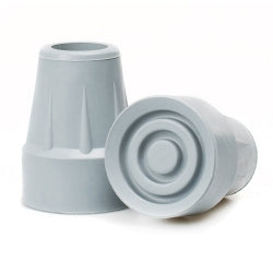 Rubber Crutch Tips - Universal Fit 7/8" for Canes & Crutches | Latex-Free Gray