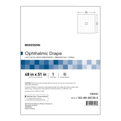 McKesson EENT Surgical Ophthalmic Drape - Medical Grade PE Film with 3M Adhesive - Sterile Single Use