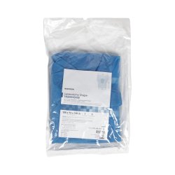 Blue Abdominal Drape Without Pouch, 100 W x 72 W x 120 L Inch - Transverse Laparotomy Surgical Drape