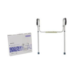 Toilet Safety Rail with Cushioned Grip - 300 lbs Capacity, Adjustable Height Support Frame