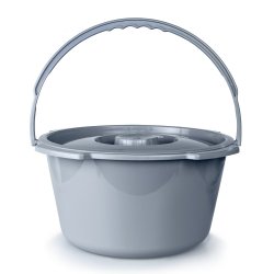Plastic Handle Commode Bucket with Lid, 7.5 Quart - Case of 12