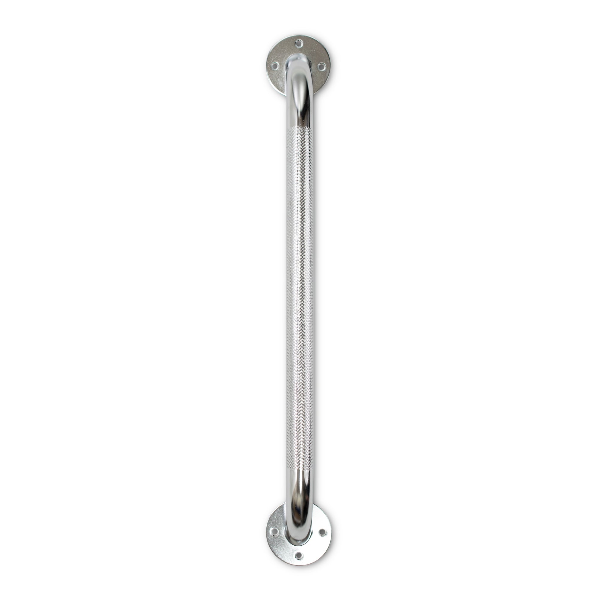 Wall Grab Bar Chrome Finish - Knurled Steel Safety Bar 250 lbs Capacity ADA Compliant