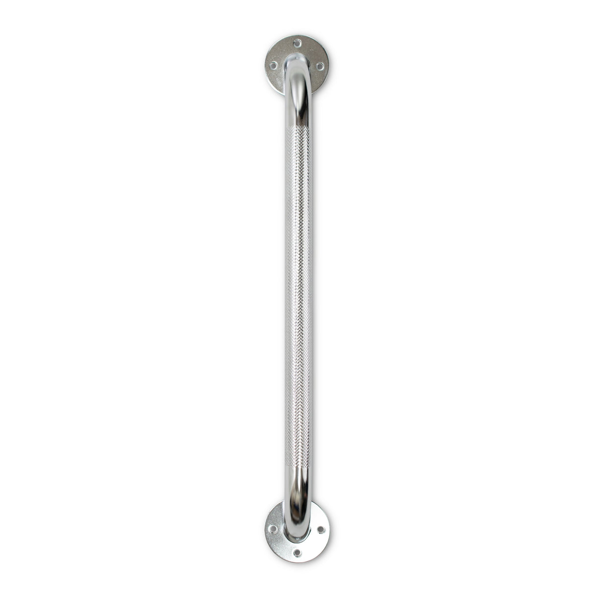 Wall Grab Bar Chrome Finish - Knurled Steel Safety Bar 250 lbs Capacity ADA Compliant