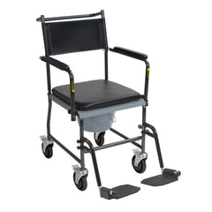 Upholstered Drop Arm Wheeled Commode