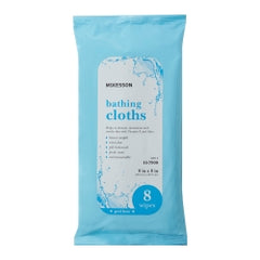 Rinse-Free Bath Wipes 8x8 Inch - Disposable Bathing Cloths with Aloe & Vitamin E (8 Count)