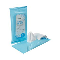 Rinse-Free Bath Wipes 8x8 Inch - Disposable Bathing Cloths with Aloe & Vitamin E (8 Count)