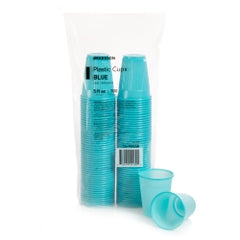 Disposable Drinking Cups 5 oz Polypropylene - Flexible Crush-Resistant, Latex-Free - Blue & Clear Options