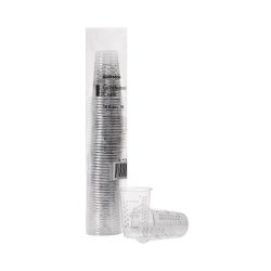 Graduated Drinking Cups 10 oz Clear Disposable - Dual-Side Measurement Markings, Latex-Free - Healthcare Grade