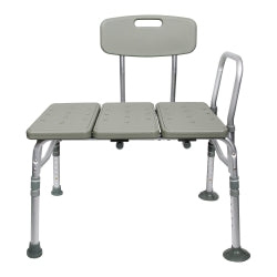 Aluminum Bath Transfer Bench with Reversible Back - 400 lbs Capacity, Tool-Free Assembly