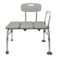 Aluminum Bath Transfer Bench with Reversible Back - 400 lbs Capacity, Tool-Free Assembly