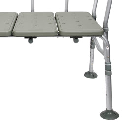Aluminum Bath Transfer Bench with Reversible Back - 400 lbs Capacity, Tool-Free Assembly