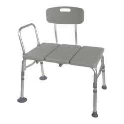 Aluminum Bath Transfer Bench with Reversible Back - 400 lbs Capacity, Tool-Free Assembly