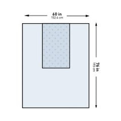 Three-Quarter Surgical Drape with Absorbent Reinforcement - SMS Polypropylene Sterile Drape