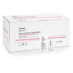 Blood Transfer Device with Female Luer Adapter - Needleless Safety Holder for Vacuum Tubes