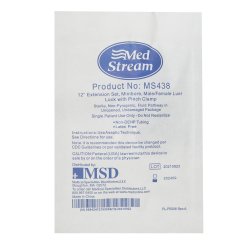 McKesson IV Extension Set Without Filter, Small Bore - Sterile Medical Tubing with Luer Lock