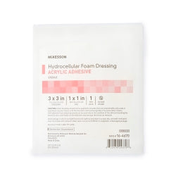Sterile Hydrocellular Foam Dressing with Film Backing - Tan Square Wound Care Bandage