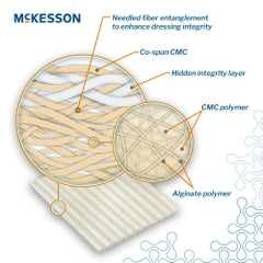 McKesson Absorbent Gelling Fiber Dressing - Sterile CMC Alginate for Moderate to Heavy Exudate