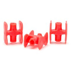 H Transfer Connector for IV Fluid Transfer - Male Luer Lock Compatible, Red Plastic, Box of 50