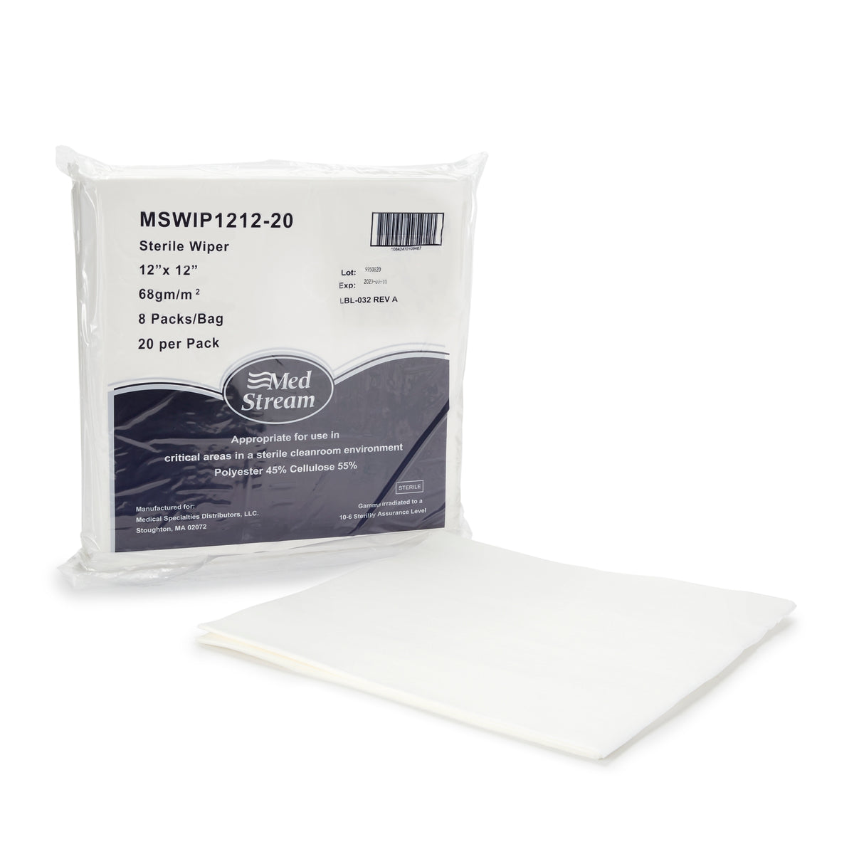 Sterile Cleanroom Wipes 12x12 Inch - Polyester Cellulose Blend for ISO5 Critical Environments