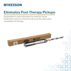 Medstream Disposable IV Stand - Lightweight Aluminum 72" Adjustable Pole with 2 Hooks