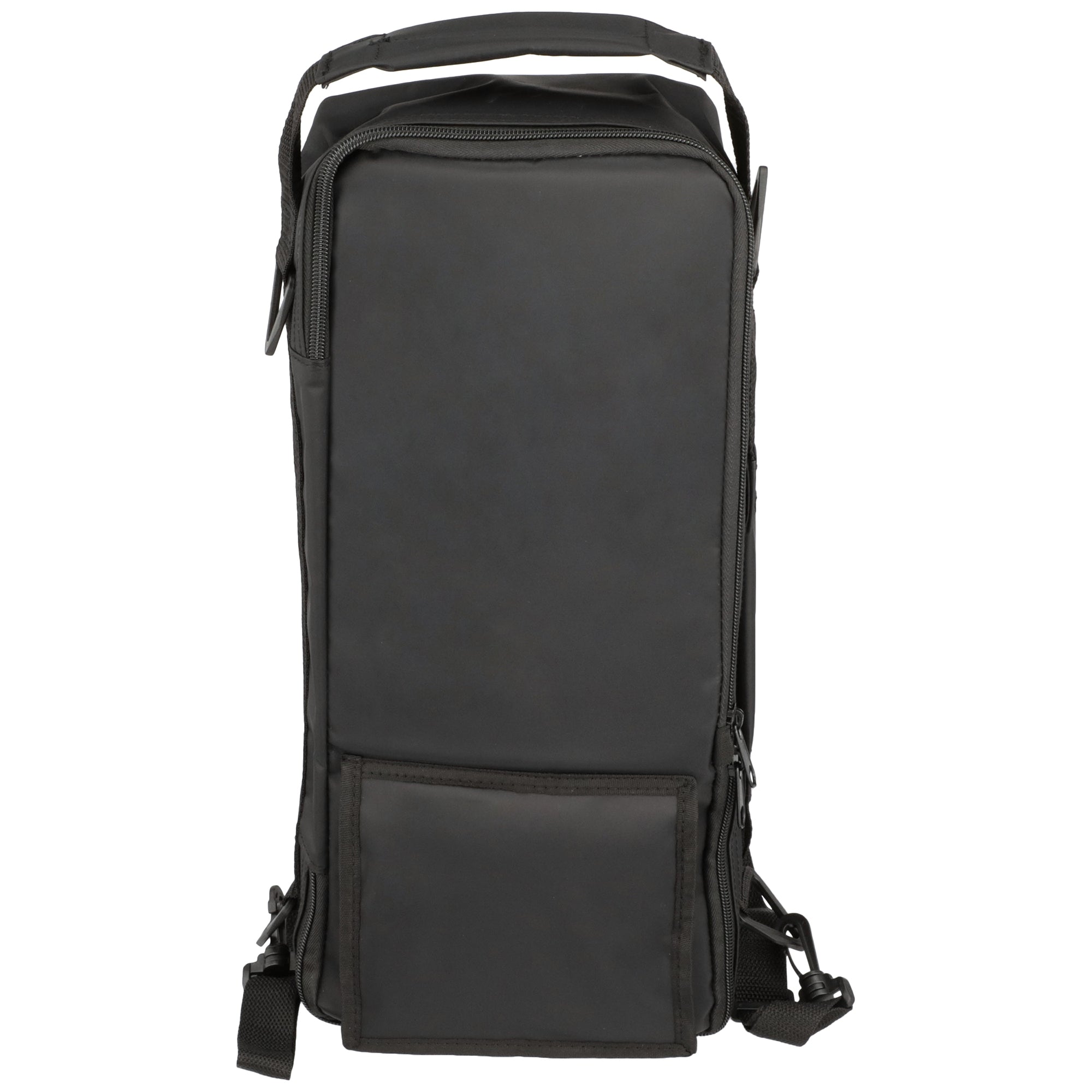 Feeding Pump Backpack - Polyester Enteral Nutrition Carrier with Clear PVC Window, Black