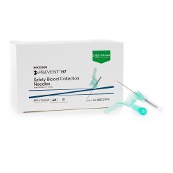 McKesson Prevent HT Safety Blood Collection Needle - Sterile Multi-Sample with Hinged Shield, 21-22 Gauge, 1.25 Inch