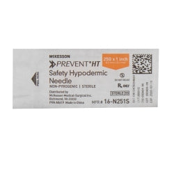 Safety Hypodermic Needle with Protective Hinge - 25 Gauge, 1 Inch, Thin-Walled for SC/IM/ID/IA Injections
