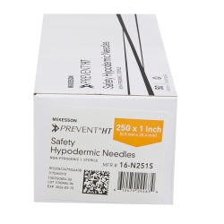Safety Hypodermic Needle with Protective Hinge - 25 Gauge, 1 Inch, Thin-Walled for SC/IM/ID/IA Injections