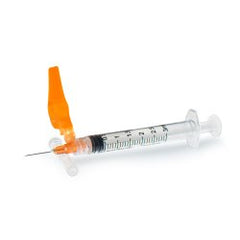 McKesson Prevent HT Safety Syringe with Hinged Detachable Needle - 3mL, 25 Gauge, 1 Inch