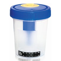 Sterile Urine Specimen Container with Integrated Transfer Device & Temperature Strip - 4oz/110mL