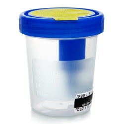 Sterile Urine Specimen Container with Integrated Transfer Device & Temperature Strip - 4oz/110mL