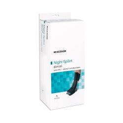 Dorsal Night Splint for Plantar Fasciitis - Hook and Loop Adjustable Black
