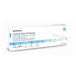 Silver Gelling Fiber Dressing Rope - Antimicrobial Ionic Silver 3/4 x 18 Inch