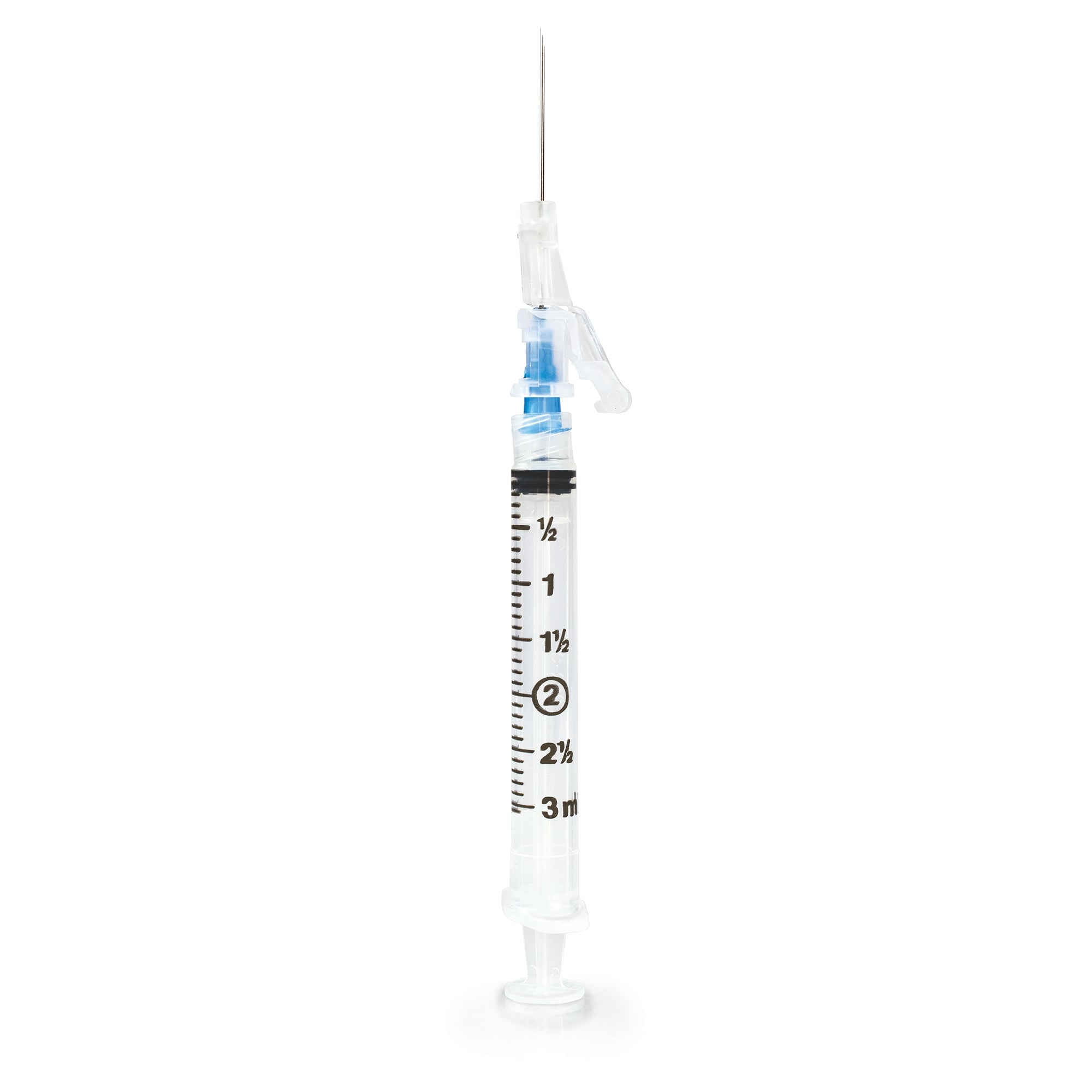 Safety Syringe with Hinged Hypodermic Detachable Needle - OSHA Compliant Needlestick Prevention