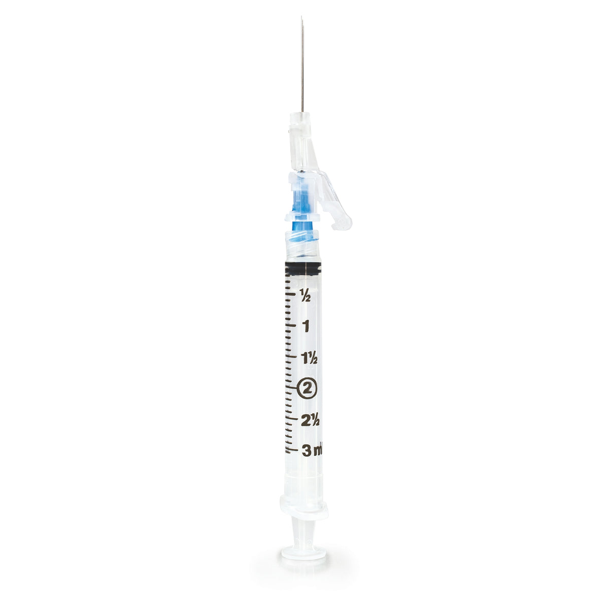 Safety Syringe with Hinged Hypodermic Detachable Needle - OSHA Compliant Needlestick Prevention