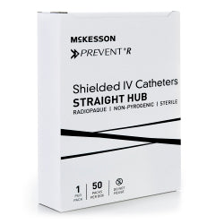 Shielded Peripheral IV Catheter with Safety Shield, 14 Gauge, 1.75 Inch - Push-Button Retraction System