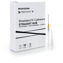 Shielded Peripheral IV Catheter with Safety Shield, 14 Gauge, 1.75 Inch - Push-Button Retraction System