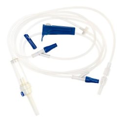 IV Pump Set 97 Inch Tubing - Sterile 2-Port Without Filter - Compatible with Baxter Infusion Pumps