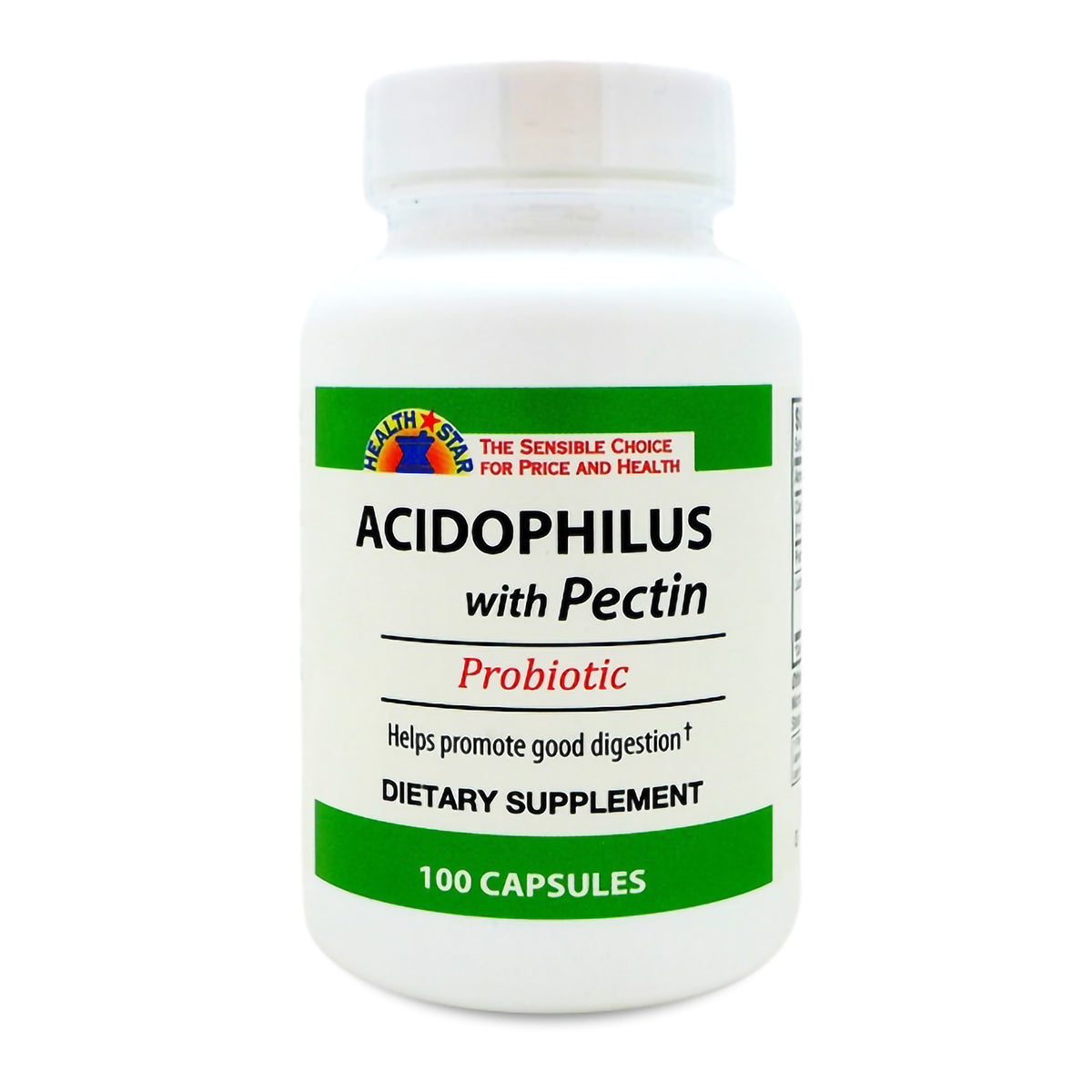 Acidophilus Probiotic Supplement with Pectin & Calcium - 75 Million Live Cultures, 100 Capsules