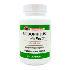 Acidophilus Probiotic Supplement with Pectin & Calcium - 75 Million Live Cultures, 100 Capsules