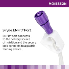 McKesson Bolus Enteral Feeding Extension Tube Set - ENFit ISO-Compliant, Latex-Free with Secure Lock