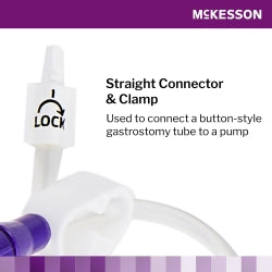 McKesson Bolus Enteral Feeding Extension Tube Set - ENFit ISO-Compliant, Latex-Free with Secure Lock