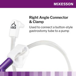 McKesson ENFit Y-Port Enteral Extension Set - Right Angle Connector, ISO 80369-3, 12 Inch, Non-Sterile